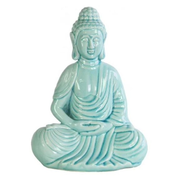 Urban Trends Dhyana Mudra Rounded Ushnisha Ceramic Meditating Buddha - Picture 1 of 5